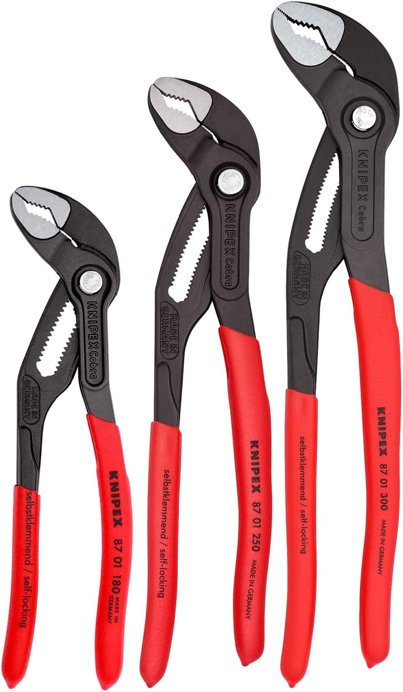 Knipex - Cobra Pliers 7, 10, and 12-Inch Set, 3-Piece