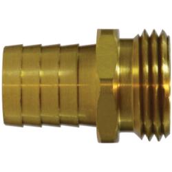 MID-AMERICA FITTINGS Short Shank Male End Hex Adapter 1/2 HID X 3/4 MHT GH HOSE BARB Brass
