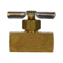 CHAMPION BRASS Needle Valve 1/8 BRASS NEEDLE VALVE - FPT X FPT