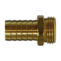 MID-AMERICA FITTINGS Straight Male End Hex Adapter 5/8 HID X 3/4 MHT GH HOSE BARB Brass