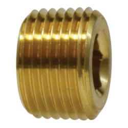 Countersunk Hex Plug 1/4 BRASS C/S HEX PLUG Brass