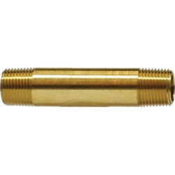 Long Nipple 1/4 X 3 YELLOW BR NIPPLE Brass