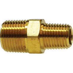 Reducing Hex Nipple 1/2 X 1/4 MIP RED HEX NIPPLE Brass