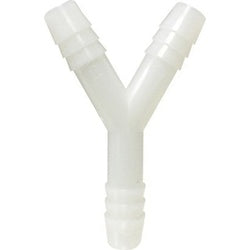 Wye Connector 3/8 WHITE NYLON HOSE BARB Y