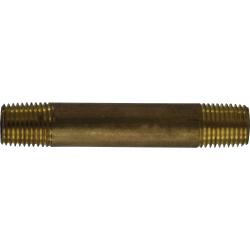 Seamless Nipple 1/4 X CLOSE RED BRASS NIPPLE