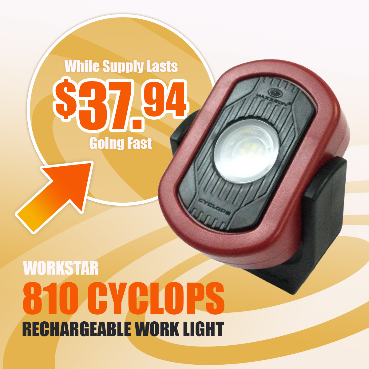 WorkStar® 810 CYCLOPS Rechargeable Work Light - red