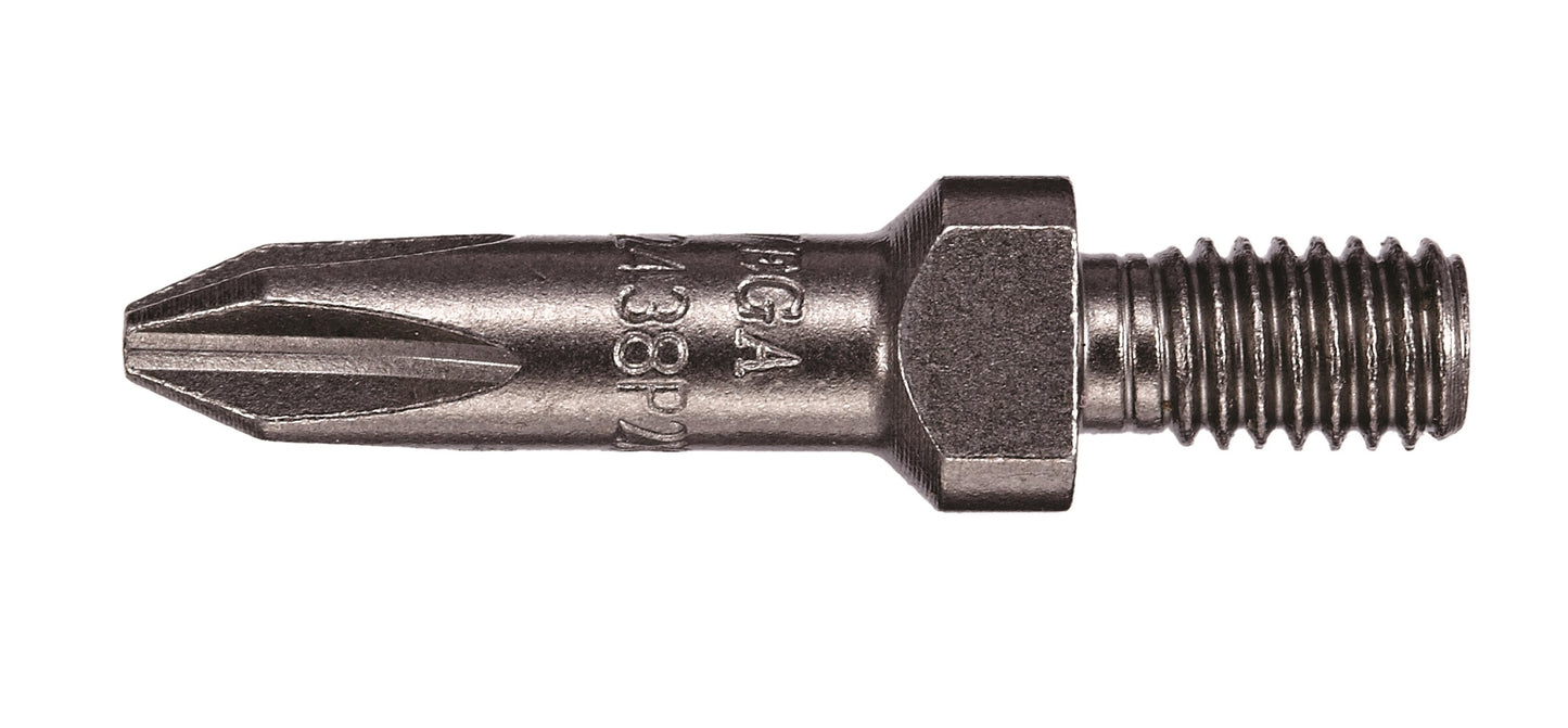 Phillips #2 1/4-24 Threaded Bit x 1-3/16 inch Extra Hard