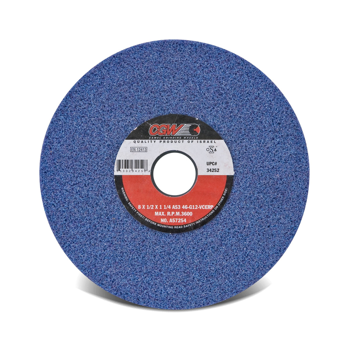 10" X 1" X 3" T1 AS3-46J 46-Grit Ceramic Surface Grinding Wheel
