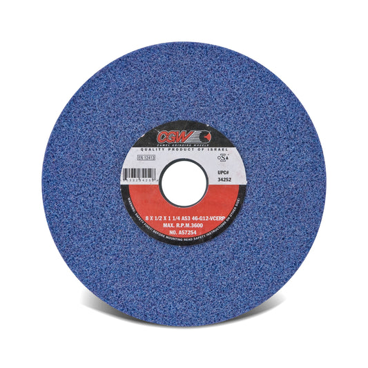 10" X 1" X 3" T1 AS3-46J 46-Grit Ceramic Surface Grinding Wheel