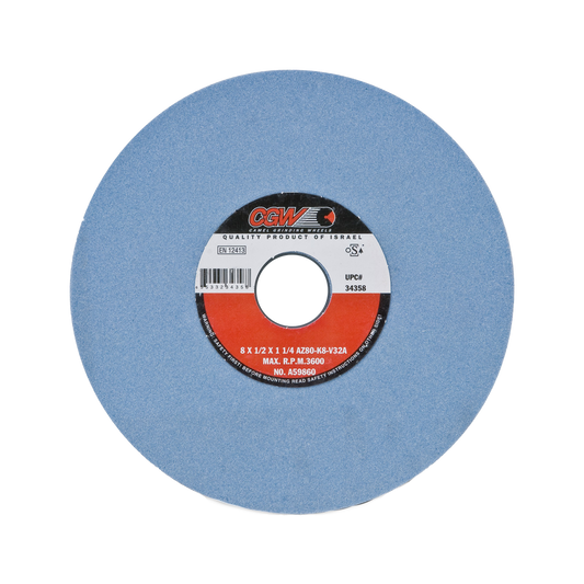 10" X 3/4" X 3" T1 AZ-60H 60-Grit Premium Blue Aluminum Oxide Surface Grinding Wheel