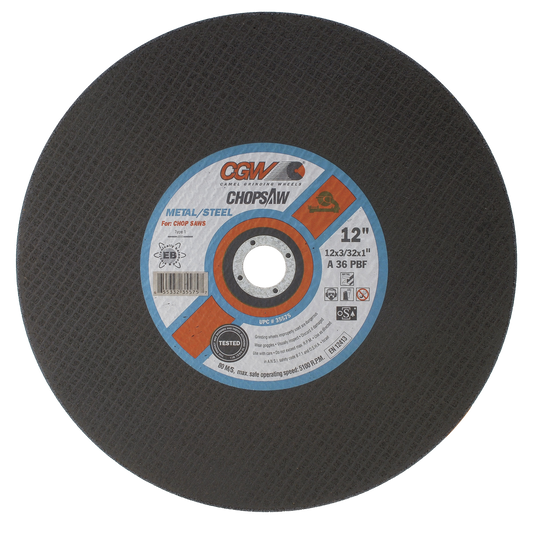 14" X 3/32" X 1" Type 1 36-Grit Aluminum Oxide Cutting Wheel