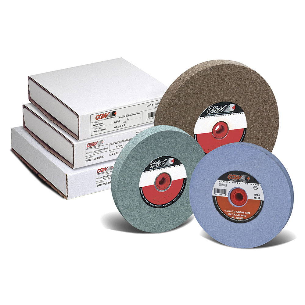 10" X 2" X 1-1/4" T1 A-30/36O 30/36-Grit Brown Aluminum Oxide Bench & Pedestal Grinding Wheel