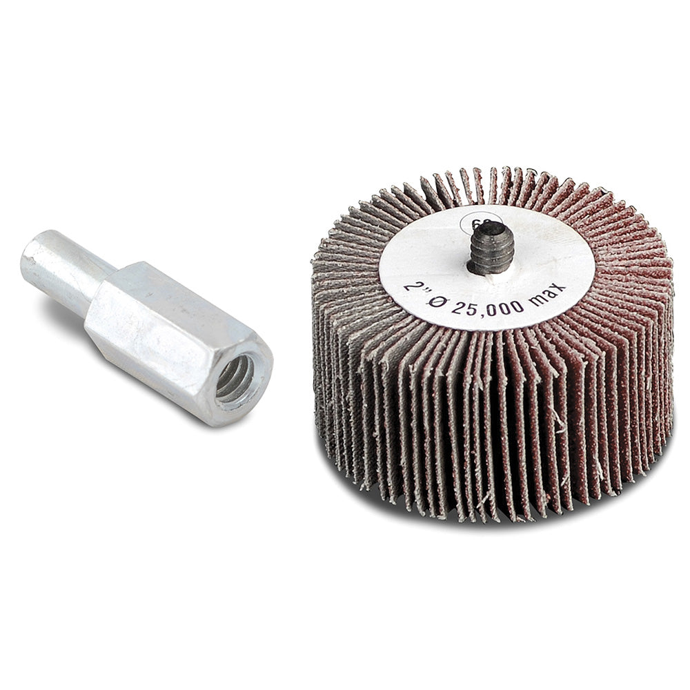 1" X 1" X 1/4"-20 Threaded Shank 120-Grit Straight Aluminum Oxide Flap Wheel