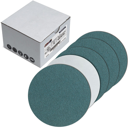 12" Dia 60-Grit Z3 Green Zirconia Y-Weight Cloth PSA DOR Sanding Disc