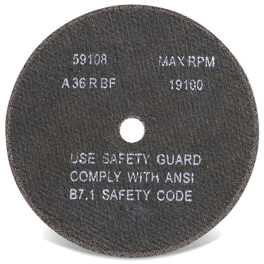 1-1/2" x 1/16" x 1/4" Type 1 60-Grit Aluminum Oxide Cutting Wheel