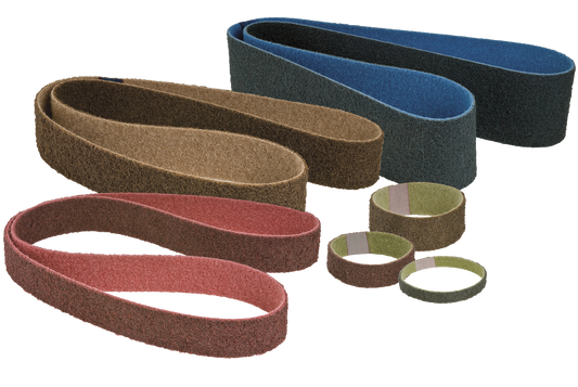 1/2" W x 12" L Brown Coarse Non-Woven X-Flex Surface Conditioning Belt