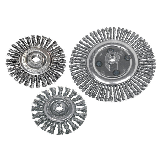 4" x 5/8"-11 Arbor .020" Wire 7/8" Trim Carbon Steel Cable Twist Fast Cut Wire Wheel