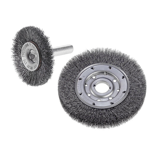 1-1/2" X 1/4" Shank .012" Wire 1" Trim Carbon Steel Crimped Concave Wire Wheel