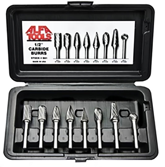 ALFA Tools 8 piece Micrograin Carbide Burr Set