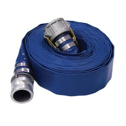 BUCHANAN RUBBER Water Discharge Lay Flat Hose Assembly 6"X100'BLUE LAYFLAT+C/E CAMLOCK