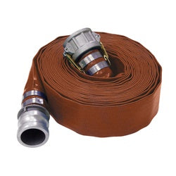 BUCHANAN RUBBER Water Discharge Lay Flat Hose Assembly 2 X50' BROWN LAYFLAT+C+E CAMLOCK