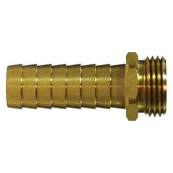 CHAMPION BRASS Straight Male End Hex Adapter 1 X 1 HOSE BARB to MGH LONG Brass