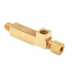 MID-AMERICA FITTINGS Barstock Adapter Tee 1/8 MPT X 1/8 FPT X 1/8 O.D. Brass