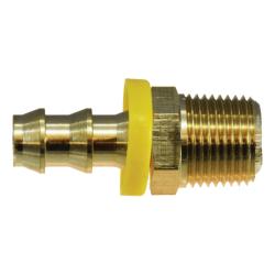 MID-AMERICA FITTINGS Straight Adapter 1/2 HID X 3/8 MPT PUSH ON BARB Brass