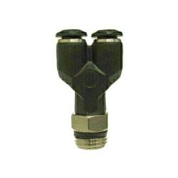 Swivel Wye Connector 6MM X 1/4 GLOBAL MALE Y CONN