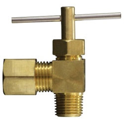 Captive Sleeve Angle Needle Valve 5/16x1/8 COMP TO MALE PIPE ANGLE