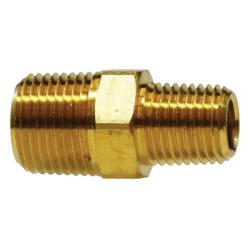 Reducing Hex Nipple 1/8 X 1/16 RED HEX NIPPLE Brass