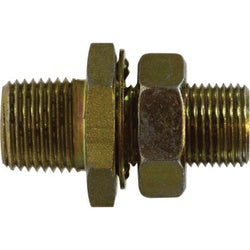 Bulkhead Connector 1/2 X 1-14 X 3/8 BRASS BULKHEAD