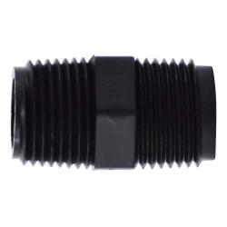 Hex Nipple 3/8 BLACK POLY HEX NIPPLE
