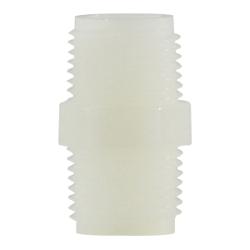 Hex Nipple 3/8 WHITE NYLON HEX NIPPLE