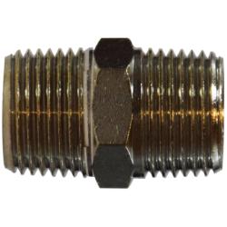 Hex Nipple 3/8 X 3/8 M BSPT N-PLTD HEX NIPP Brass