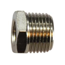 Pipe Bushing 1/2M BSPT X1/4F BSPP N-PLTD BUSH Brass