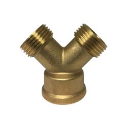 Wye Connector 3/4 GARDEN HOSE  Y  CONNECTOR Brass