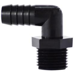 90 deg Elbow 3/8 X 1/8 HB X MIP BLK POLY ELB