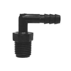 90 deg Elbow 3/4 X 1/2 HB X MIP BLK POLY ELB