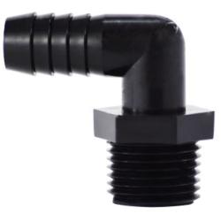 90 deg Elbow 3/8 X 3/4 HB X MIP BLK POLY ELB