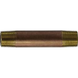 Seamless Nipple 3/8 X CLOSE RED BRASS NIPPLE