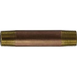 Seamless Pipe Nipple 3/8 X 5-1/2 RED BRASS NIPPLE
