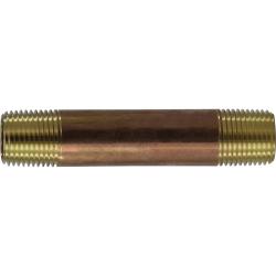 Seamless Nipple 1/2 X CLOSE RED BRASS NIPPLE