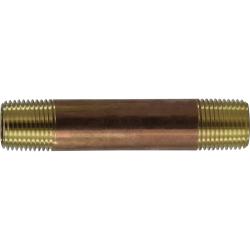 Seamless Pipe Nipple 1/2 X 4 RED BRASS NIPPLE
