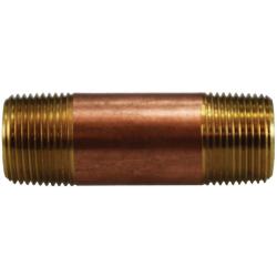 Seamless Nipple 3/4 X CLOSE RED BRASS NIPPLE