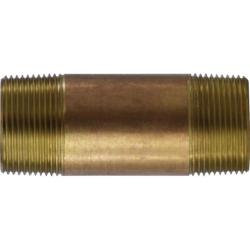 Seamless Nipple 1-1/4 X CLOSE RED BRASS NIPPLE