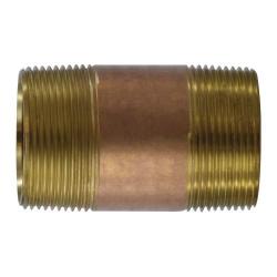 Seamless Nipple 1-1/2 X CLOSE RED BRASS NIPPLE