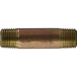 Pipe Nipple 1/2 X CLOSE XH RED BRASS NIPPLE