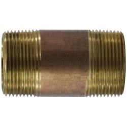 Nipple 1 1/4 X 12 LEAD-FREE EH BRASS NIPPLE