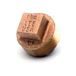Cored Square Head Plug 4 LF DOMESTIC BRASS PLUG